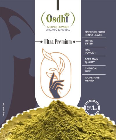 Osdhi Ultra Premium Bridal Mehndi Powder 1 kg bulk pack of organic triple-sifted Sojat henna.