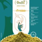 Osdhi Premium Mehndi Powder 1 kg pack showing organic triple-sifted henna from Sojat, Rajasthan.